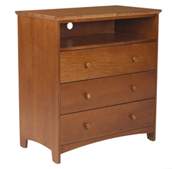 Shaker Media Chest w\/3 Drawers & 1 Top Open Compartment, 30"W